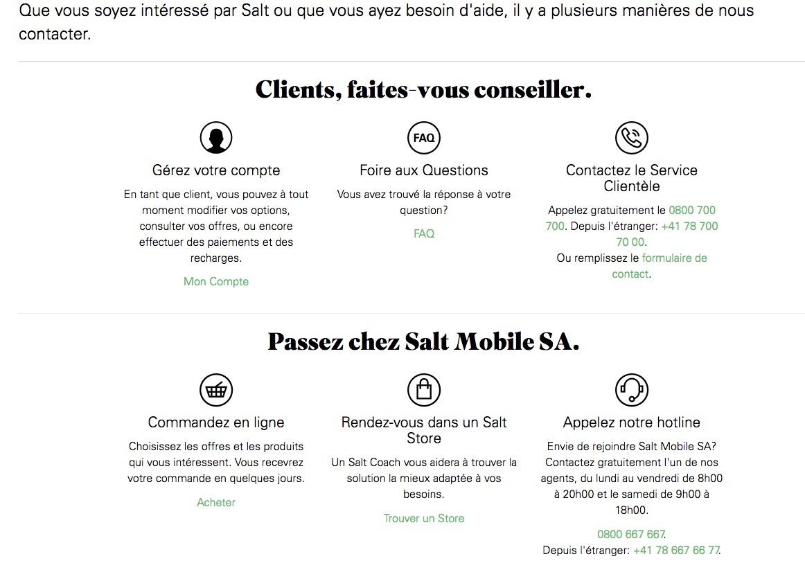 Page de contacte salt.ch